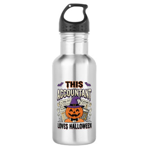 Bouteille D'eau Comptable d'Halloween Drôle Saison fiscale effraya
