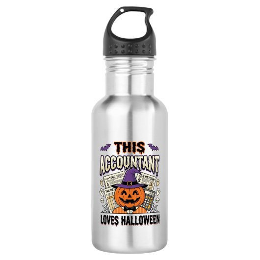 Bouteille D'eau Comptable d'Halloween Drôle Saison fiscale effraya (Devant)