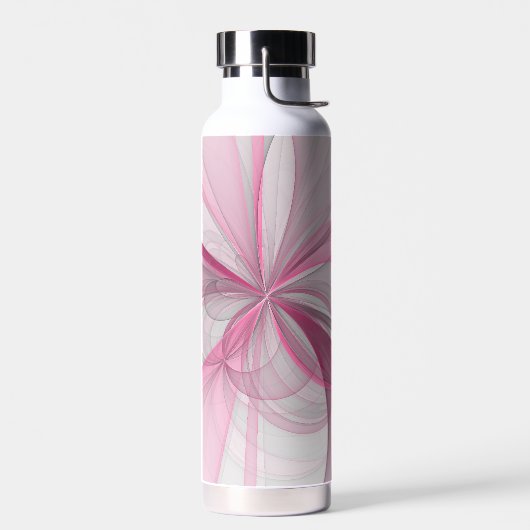 Bouteille D'eau Conception Abstraite de fractal rose pâle moderne (Gauche)