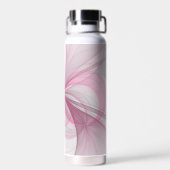 Bouteille D'eau Conception Abstraite de fractal rose pâle moderne (Arrière)