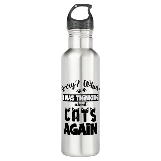 Bouteille D'eau Conception amusante de devis de chats (Devant)