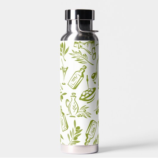 Bouteille D'eau Conception Chic Moderne de Feuille d'Olive Verte S (Gauche)