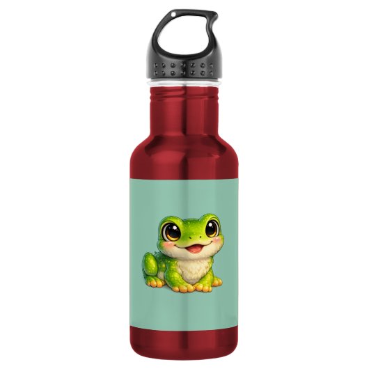 Bouteille D'eau Conception d'animal Kawaii de grenouille mignonne (Devant)