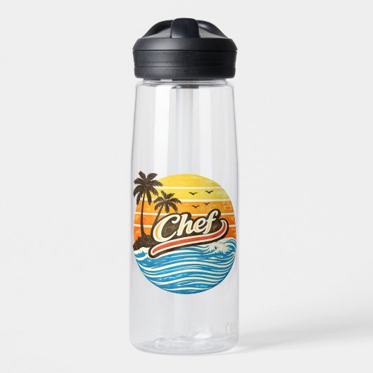 Bouteille D'eau Conception de Chef Retro Sunset (Avant)