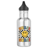 Bouteille D'eau Conception de chemise à carreaux smiley d'infirmiè (Gauche)