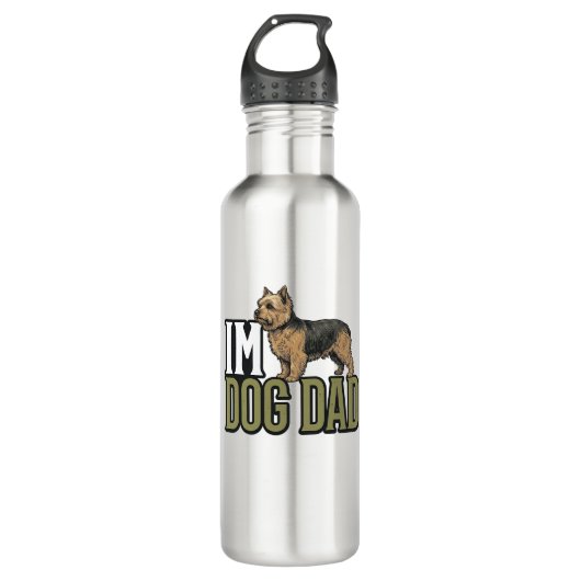 Bouteille D'eau Conception de chemise de gravure de Terrier de pap (Devant)