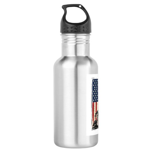 Bouteille D'eau Conception de chemise vectorielle du drapeau améri (Dos)