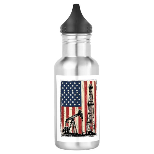 Bouteille D'eau Conception de chemise vectorielle du drapeau améri (Gauche)