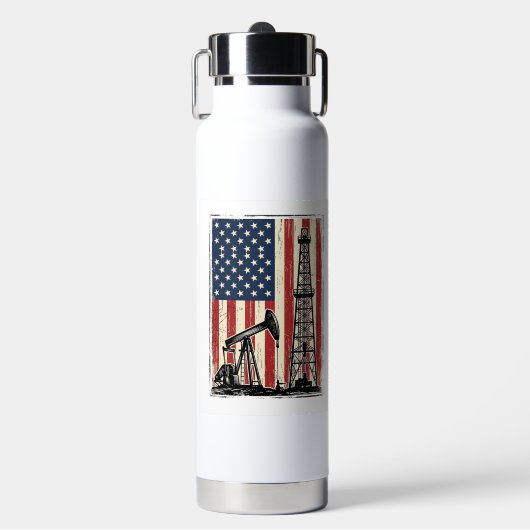 Bouteille D'eau Conception de chemise vectorielle du drapeau améri (Salle de sport)