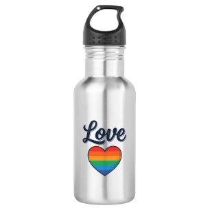 Bouteille D'eau Conception de chemise vectorielle Love Rainbow Hea
