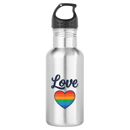 Bouteille D'eau Conception de chemise vectorielle Love Rainbow Hea (Devant)