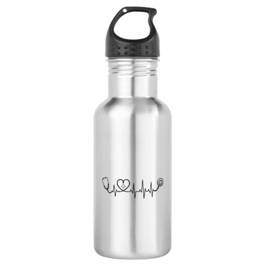 Bouteille D'eau Conception de chemise vectorielle Stethoscope Batt (Devant)