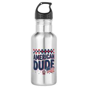 Bouteille D'eau Conception de chemise vintage patriotique mec amér