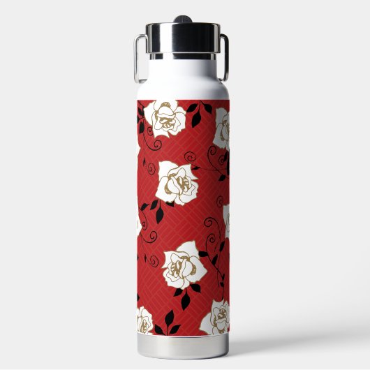 Bouteille D'eau Conception de fleurs de rose japonaises (Salle de sport)