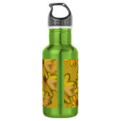 Bouteille D'eau conception de fleurs jaune32 (Dos)
