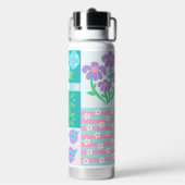 Bouteille D'eau Conception de fleurs vibrantes en fleurs (Arrière)