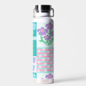 Bouteille D'eau Conception de fleurs vibrantes en fleurs (Arrière)