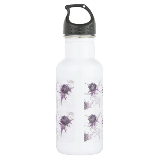 Bouteille D'eau Conception de la nature du chardon pourpre (Dos)