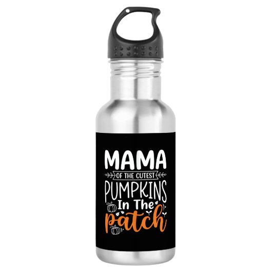 Bouteille D'eau Conception de patch de citrouilles maman Halloween (Devant)