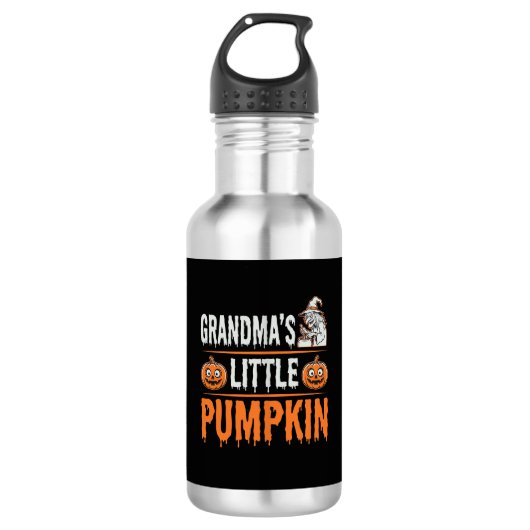Bouteille D'eau Conception de sorcière d'Halloween de petit citrou (Devant)
