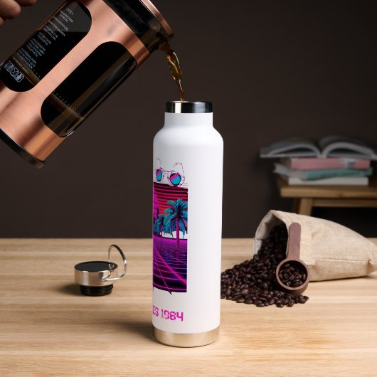 Bouteille D'eau Conception de sublimation Vaporwave des années 80 (Gym)