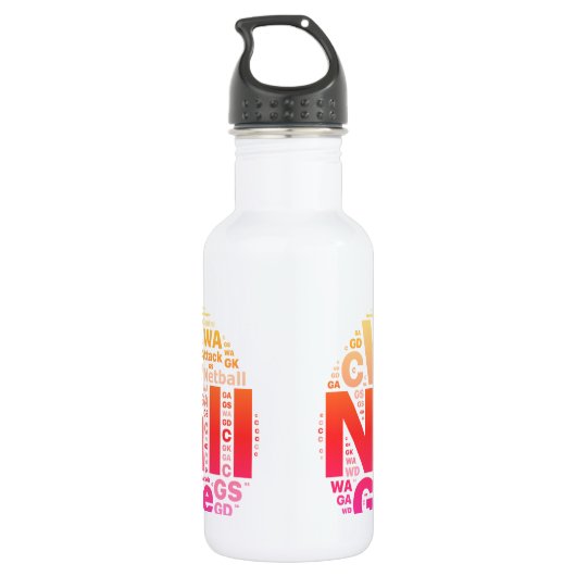 Bouteille D'eau Conception de typographie de positions de net-ball (Dos)