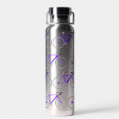 Bouteille D'eau Conception de vélos violets (Arrière)