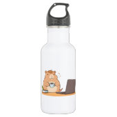 Bouteille D'eau Conception d'ordinateur portable café codeur capyb (Devant)