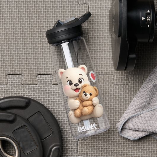 Bouteille D'eau Conception d'ours en peluche adorable et mignonne (Salle de sport (pivoté))