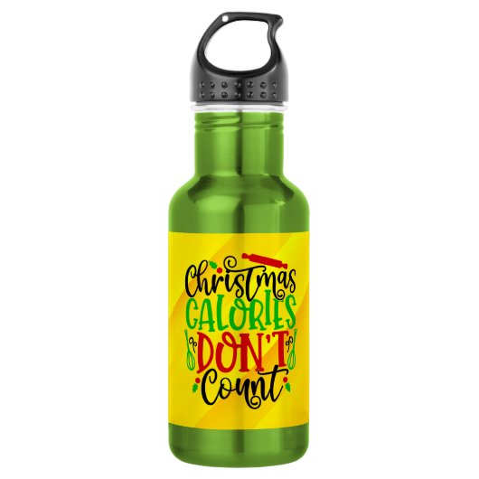 Bouteille D'eau Conception drôle de Noël : les calories ne compten (Devant)