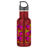 Bouteille D'eau Conception Florale Magenta Groovy (Dos)