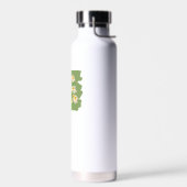 Bouteille D'eau Conception florale rustique sur fond vert (Gauche)