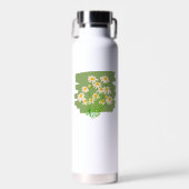 Bouteille D'eau Conception florale rustique sur fond vert (Avant)