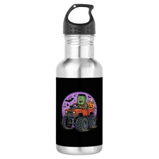 Bouteille D'eau Conception graphique de camion monstre Frankenstei (Devant)
