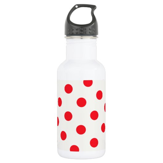 Bouteille D'eau Conception rétro de point Polka rouge (Devant)