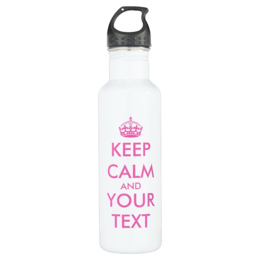 Bouteille D'eau Conception rose | de KeepCalm personnalisable (Devant)