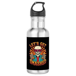 Bouteille D'eau Conception squelette de bière écrasée Halloween dr