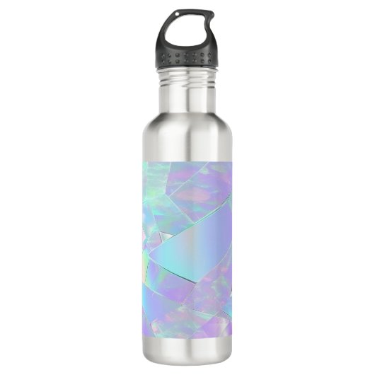 Bouteille D'eau Conception turquoise et violette Iridescente (Devant)