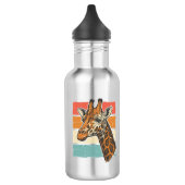 Bouteille D'eau Conception vectorielle de tête de girafe rétro vin (Gauche)