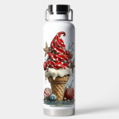 BOUTEILLE D'EAU CÔNE DE GLACE ÉTÉ ROUGE & BLANC (Plage)