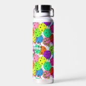 Bouteille D'eau Confetti de la fête du Pickleball et ballons Perso (Arrière)