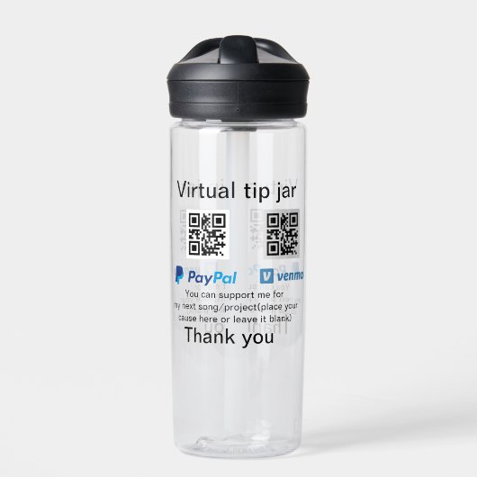 Bouteille D'eau Conseil virtuel jar q r code argent don PayPal ven (Extérieur)