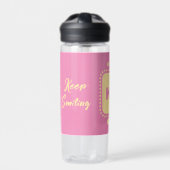 Bouteille D'eau Continuer à sourire ajouter initiales jaune rose C (Extérieur)
