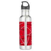 Bouteille D'eau Cool Abstrait Rouge rayé Nom de la guitare Initial (Dos)