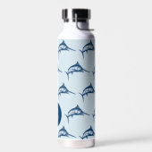 Bouteille D'eau Cool Blue Swordfish Motif Monogramme (Gauche)