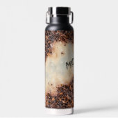 Bouteille D'eau Cool brun rouille texture métallique Votre nom (Avant)