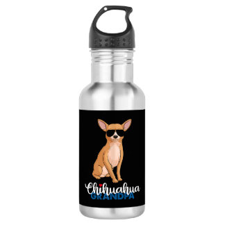 Bouteille D'eau Cool Chihuahua Grandpa Amoureux des chiens