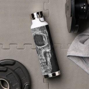 Bouteille D'eau Cool Gothique Moitié Crâne Noir et Blanc Grunge