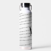Bouteille D'eau Cool gris blanc noir barbelé motif Monogramme (Avant)