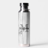 Bouteille D'eau Cool gris imprimé bois de bambou Monogramme (Gauche)